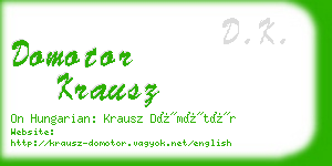 domotor krausz business card